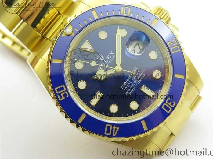 MiroTime 1223 Unisex Submariner 41mm 126618 LB YG EWF Blue Dial on YG Bracelet A 2615